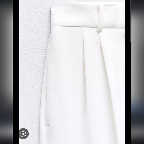 Zara White Wide-Leg Pants - Picture 5 of 5